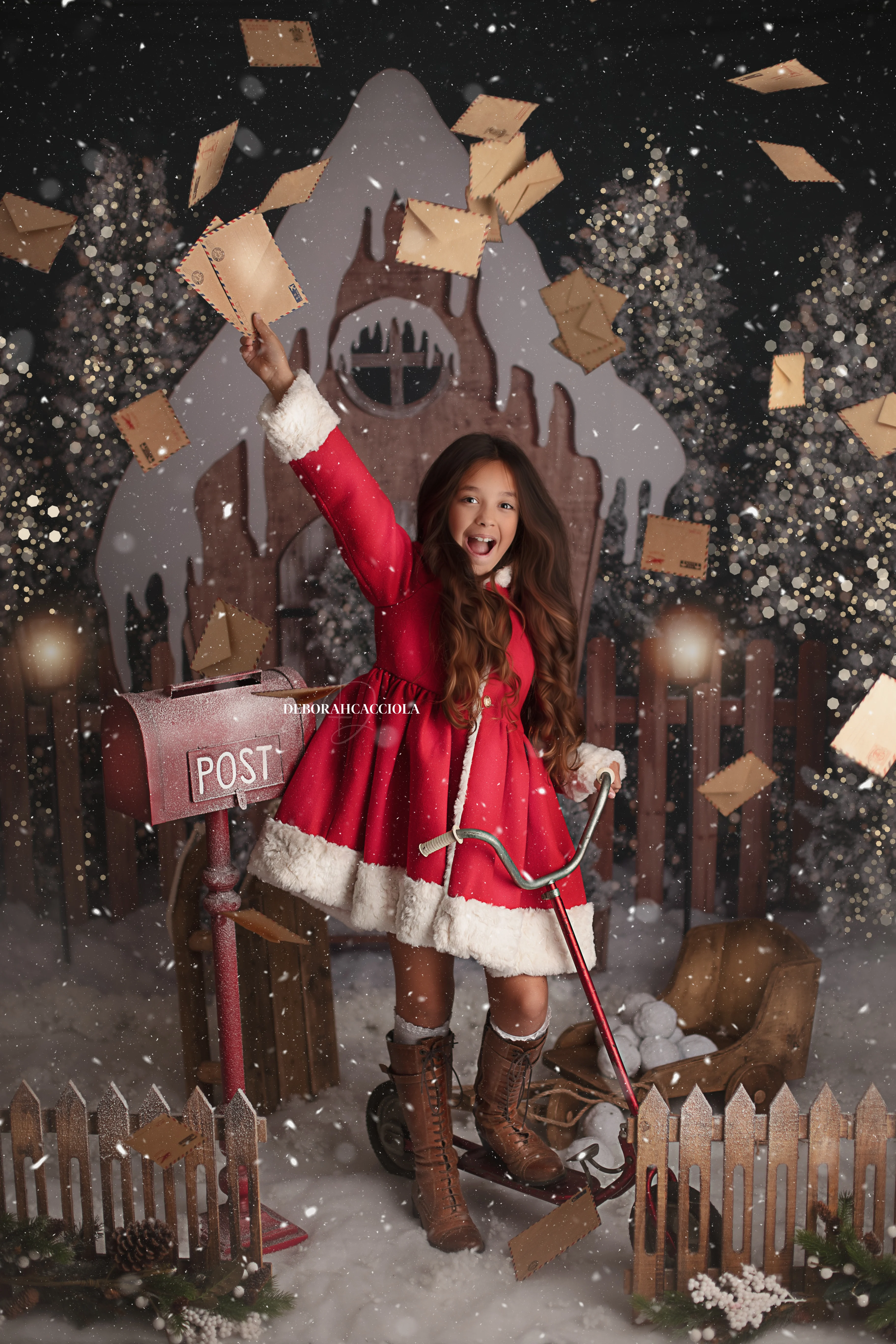 Christmas photo studio Orléans, France: festive end-of-year moment, elegant close composition, balanced colors