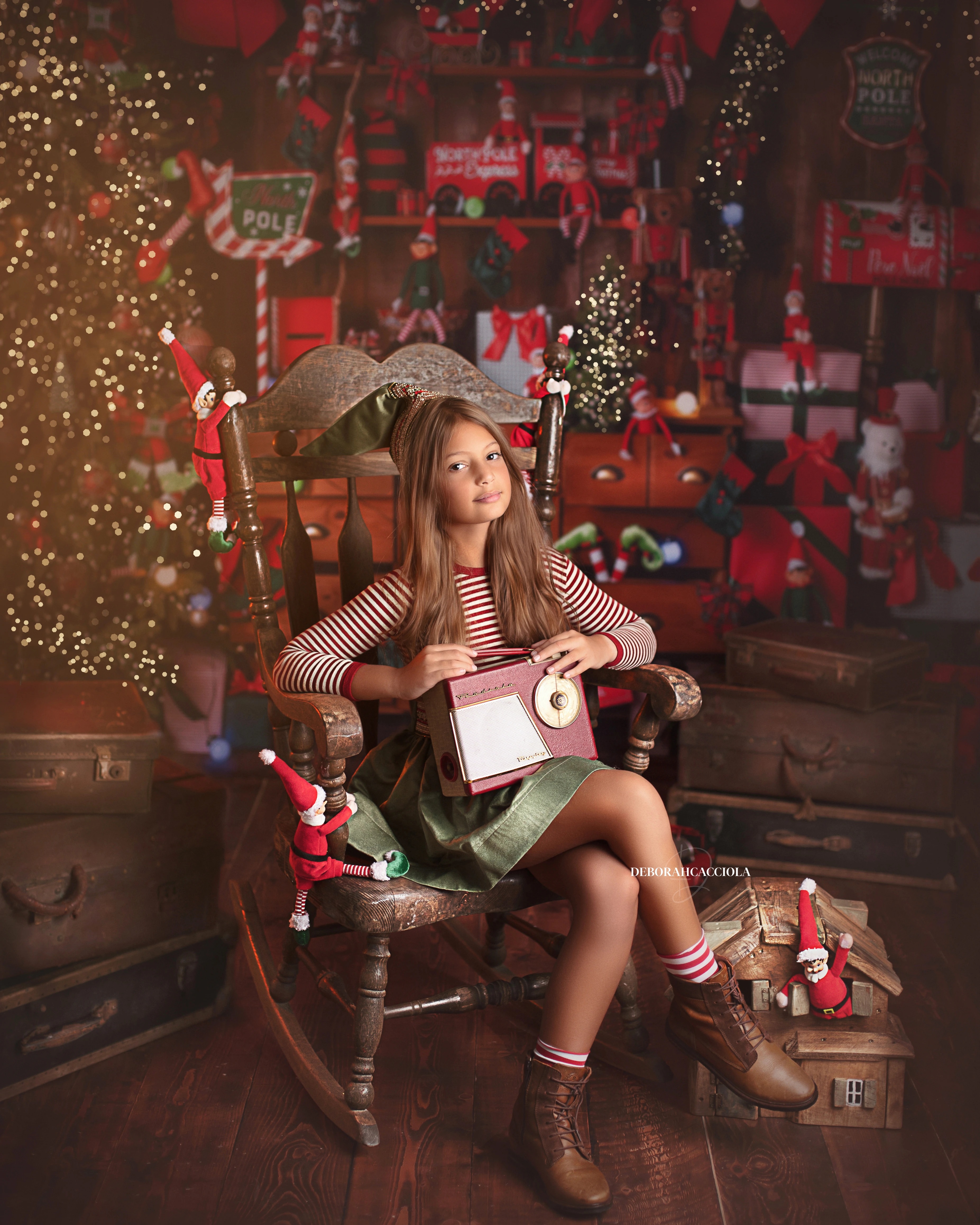Christmas photo in Orléans, France, festive end-of-year moment, polished vertical portrait, balanced colors