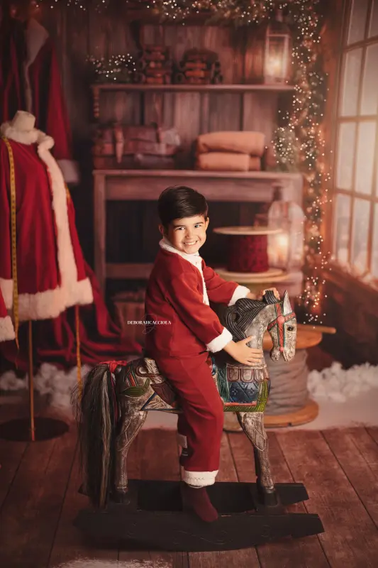 Christmas photo in Orléans, France, festive end-of-year moment, polished vertical portrait, light palette