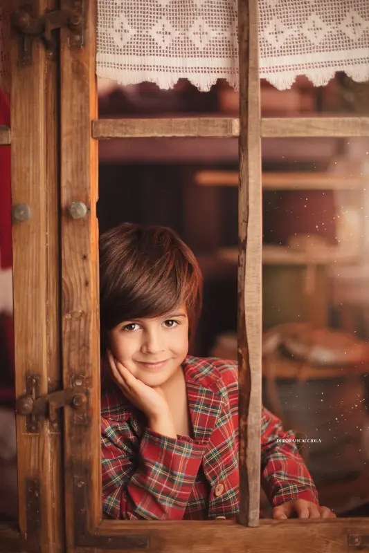 retrato de Navidad Orléans, Francia: ambiente navideño, encuadre vertical suave, colores suaves