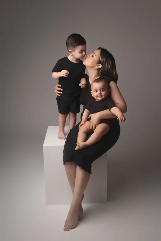 Photo de génération pendant une séance famille en studio