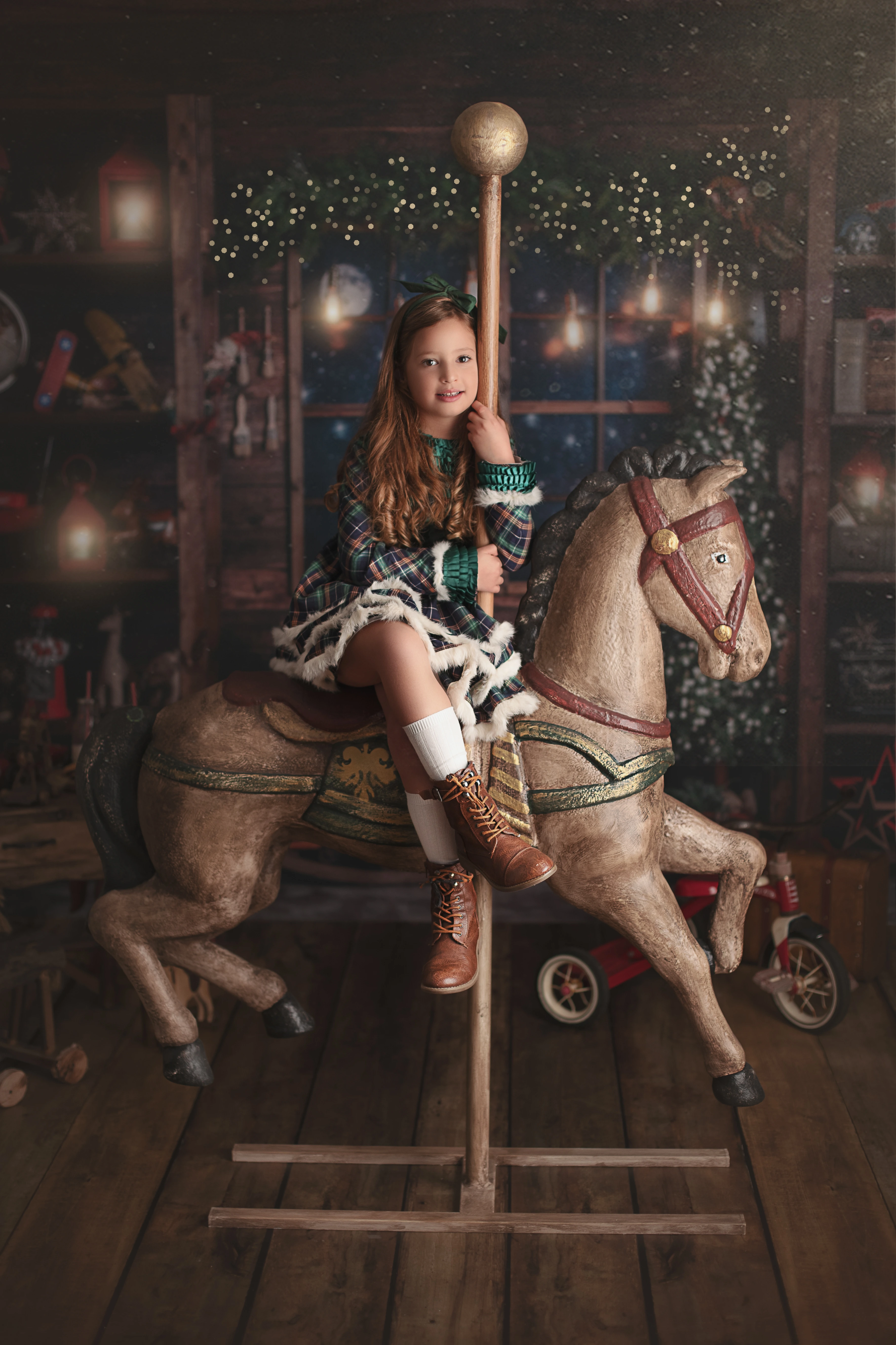 Dressing de Noël avec tenues pour enfants au studio