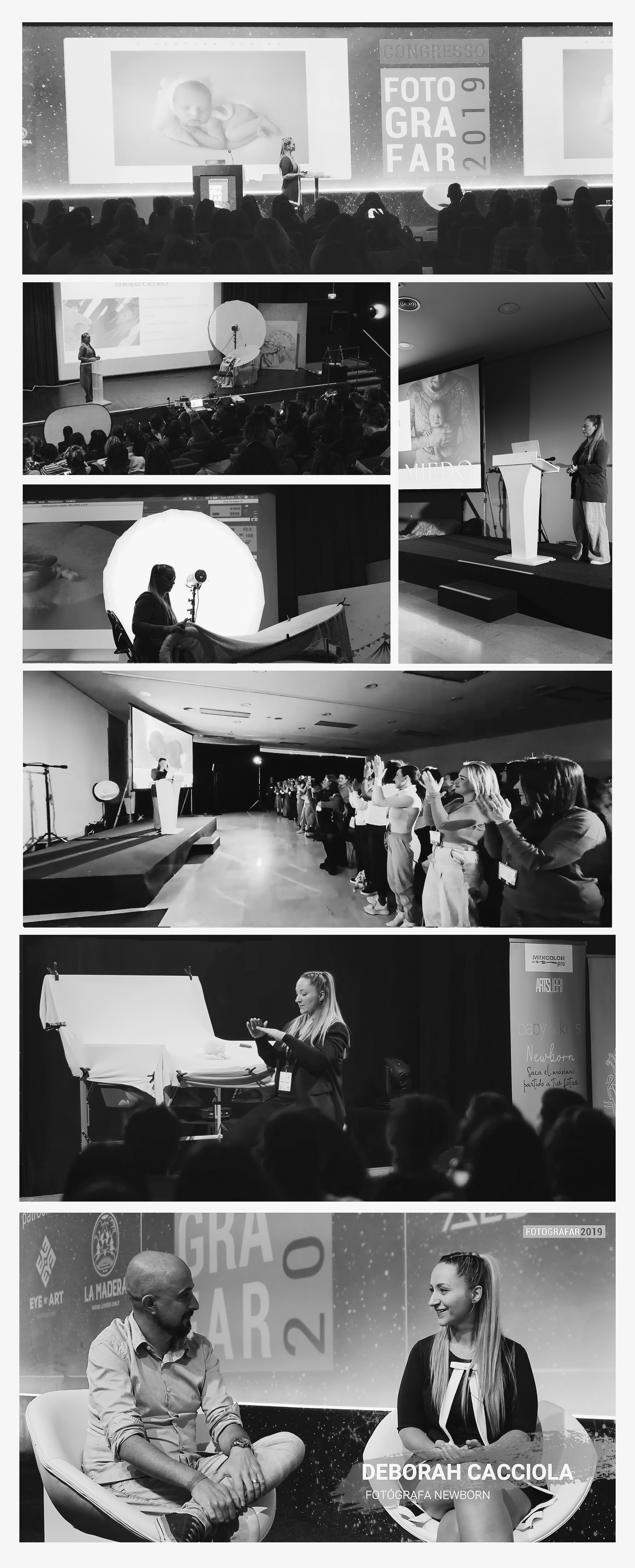 Déborah Cacciola lors d'une conférence sur la photographie de nouveau-né