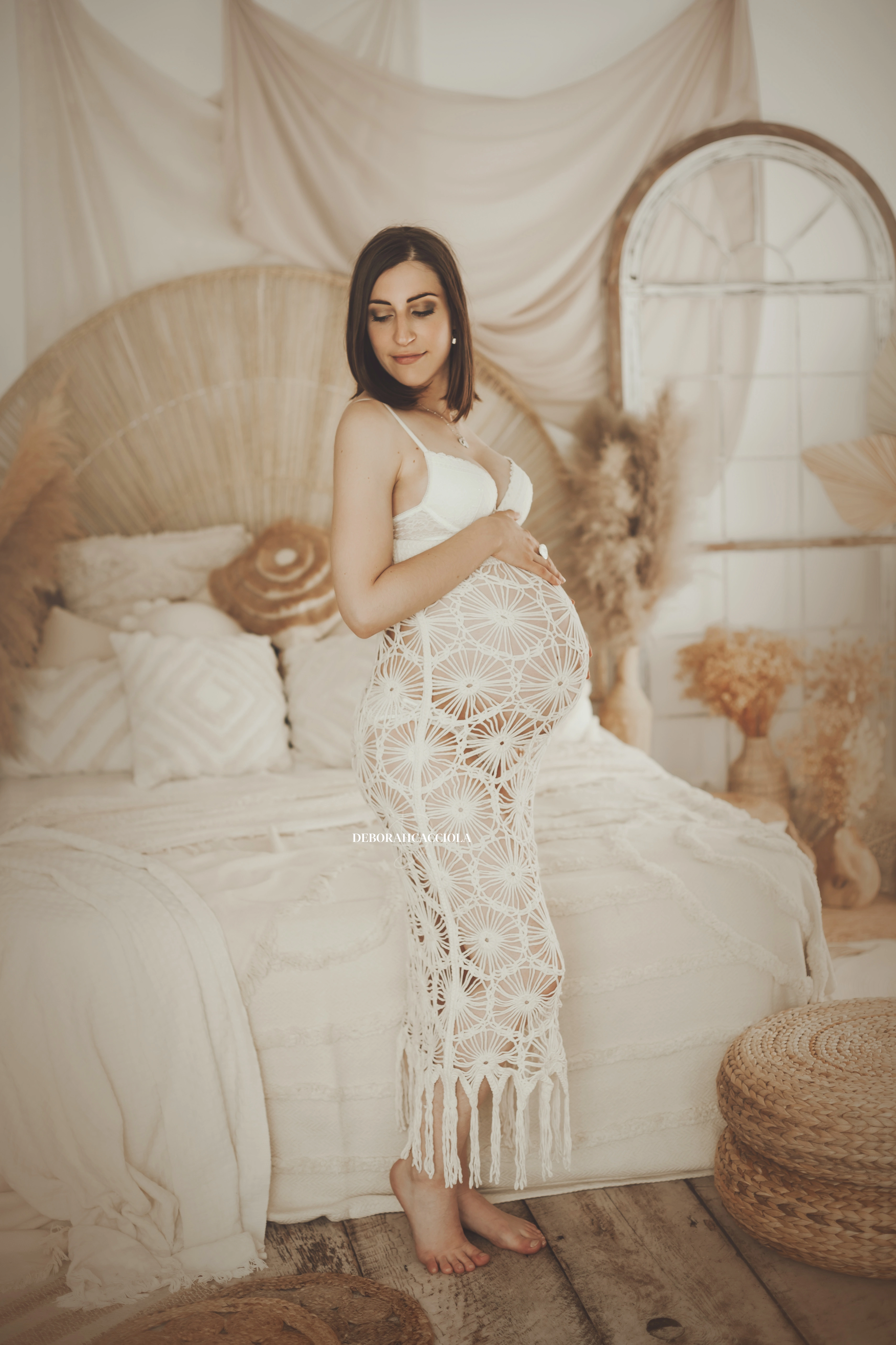 Photo bohème studio Orléans : scène élégante au style bohème, cadrage vertical doux, couleurs douces