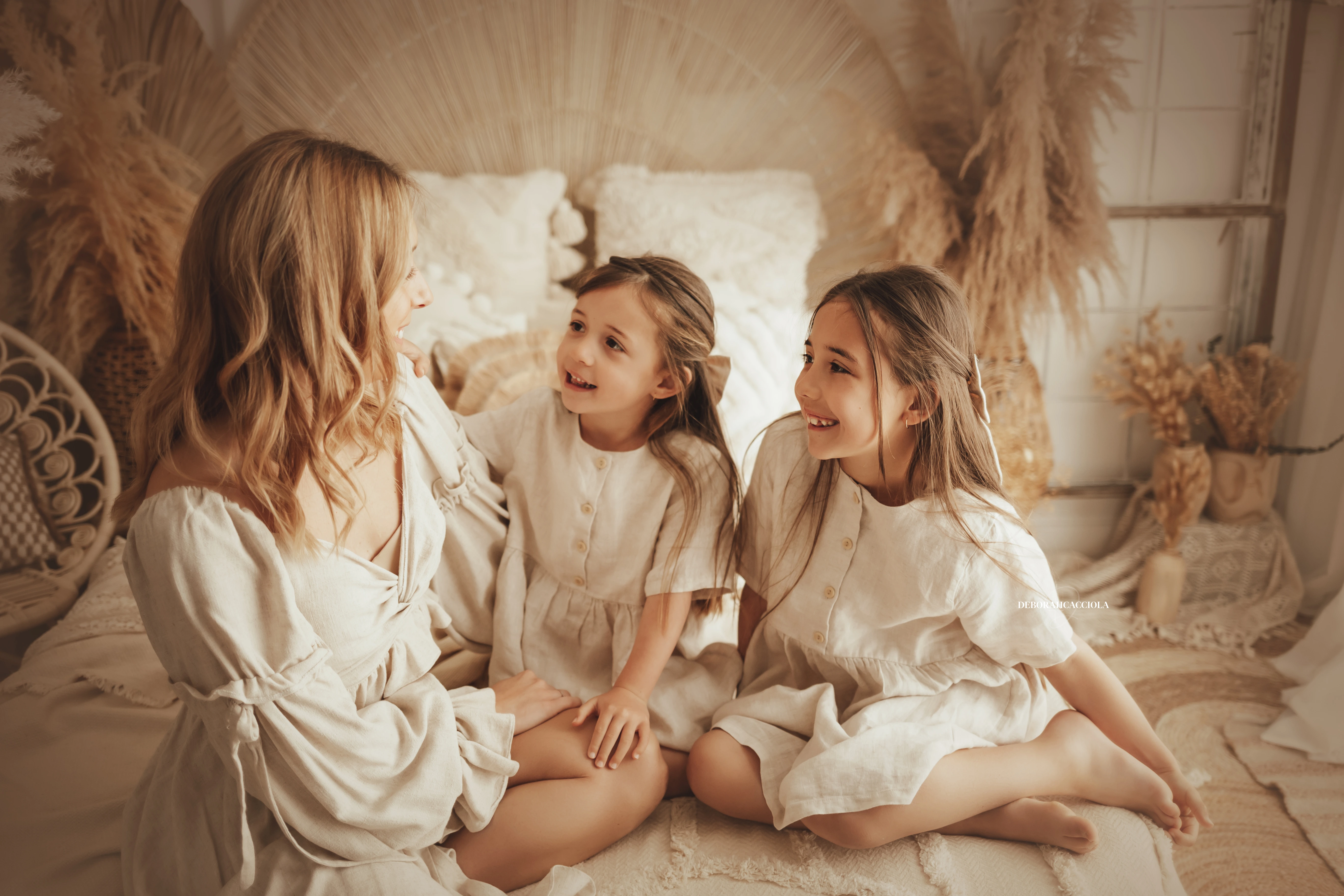 Photo bohème studio Orléans : scène élégante au style bohème, scène panoramique douce, palette claire