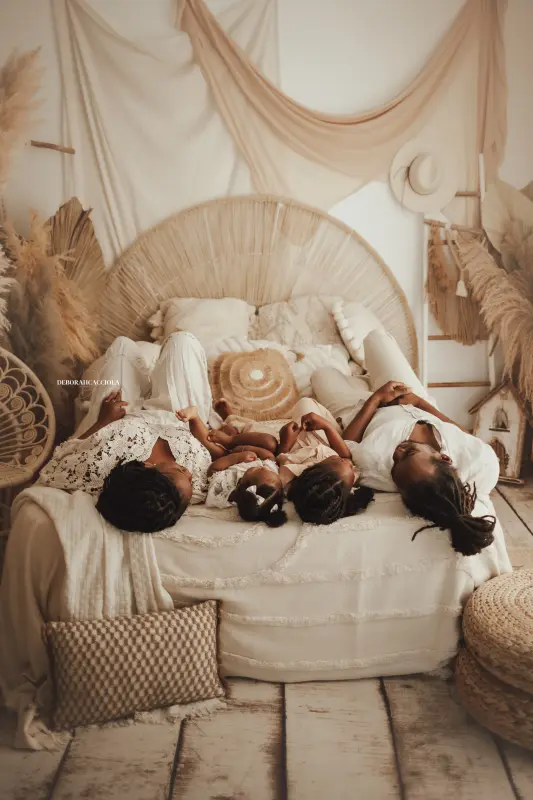 Séance bohème à Orléans - ambiance bohème naturelle, plan vertical naturel, couleurs douces