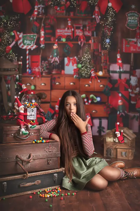 Photo Noël studio Orléans : instant festif de fin d'année, cadrage vertical doux, couleurs douces