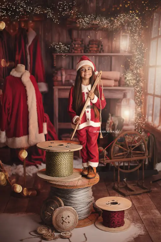 Photo Noël studio Orléans : instant festif de fin d'année, composition resserrée élégante, palette claire